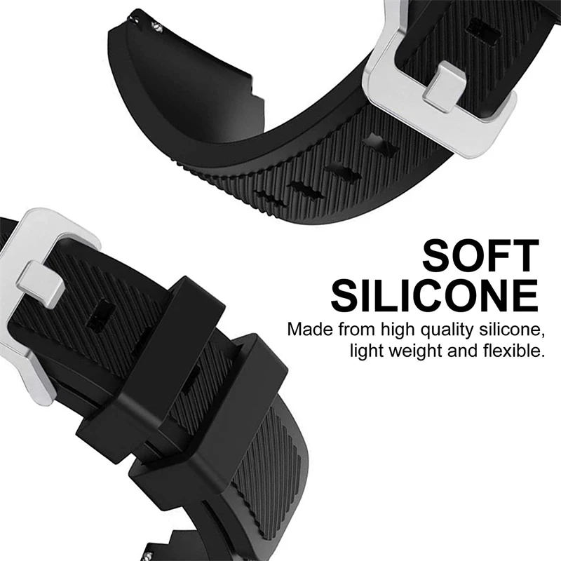Breathable Silicone Watch Strap, 22mm, Universal Fit Accessories