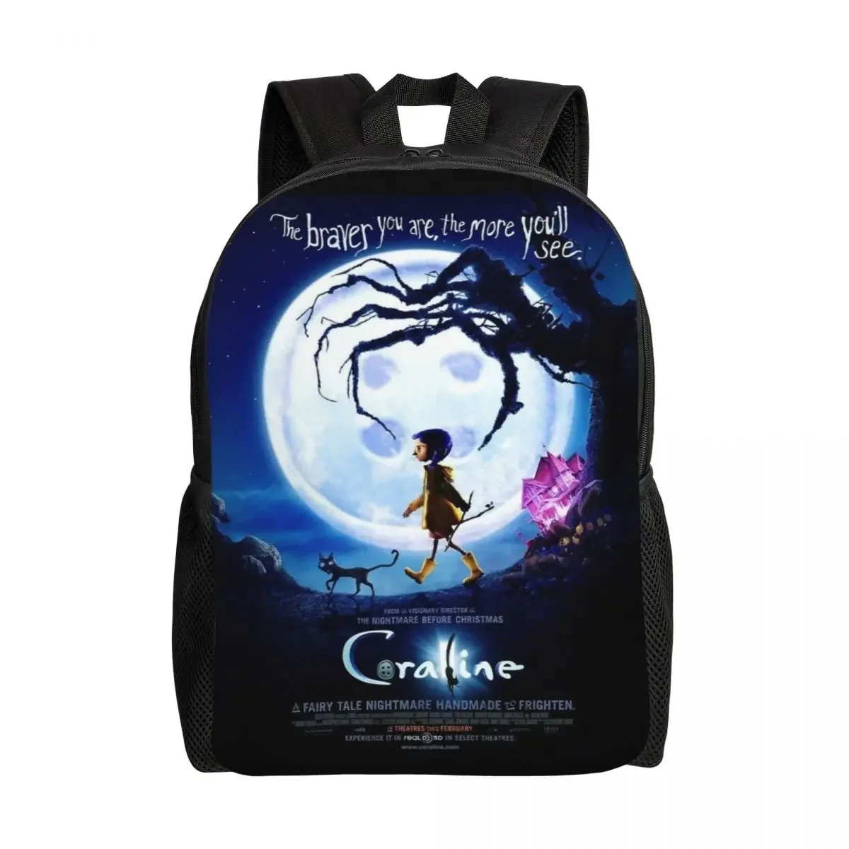 

Halloween Horror Movie Coraline Backpack for Men Women Water Resistant College School Bag Print Bookbags