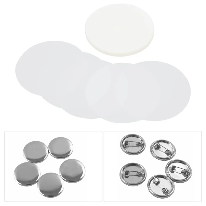 500PCS Badge Transparent Film Circle Mylars Clear Protective Film For Round Badge Button Maker 25/32/37/44/5056/58/75MM PET badge parts,button making supplies,badge pin