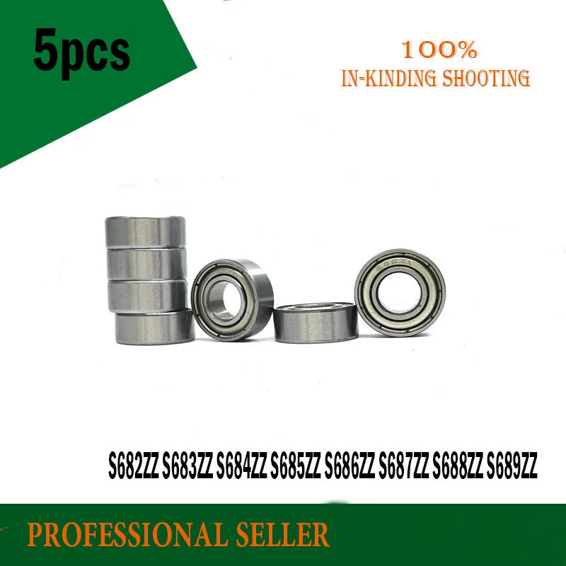 

Bearing 5pcs S682ZZ S683ZZ S684ZZ S685ZZ S686ZZ S687ZZ S688ZZ S689ZZ 440 stainless steel Thin wall deep groove ball bearings