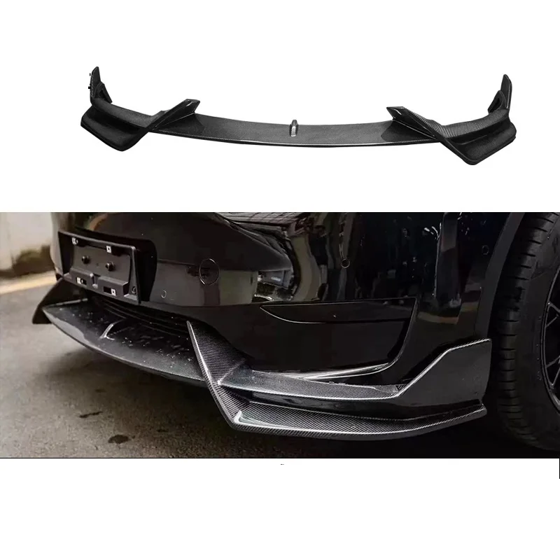 Factory Price Car Exterior Body Kits Carbon Fiber Front Lip for Tesla Model3 Carbon Fiber Front Lip Bumper Chin