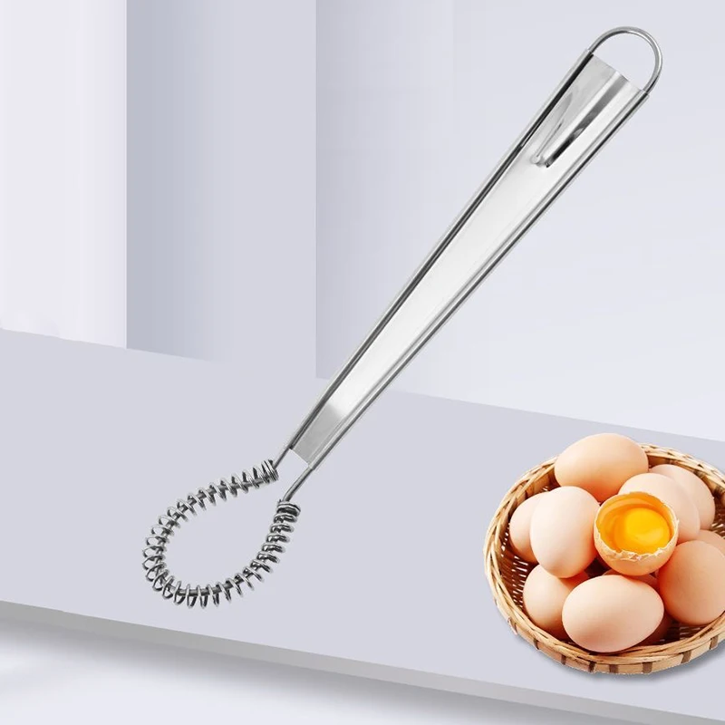 New Kitchen Whisk Hand Egg Beater Stainless Steel Cream Coffee Mixing Tool Cooking Tools Coffee Mixer Spring Sauce Egg Blender