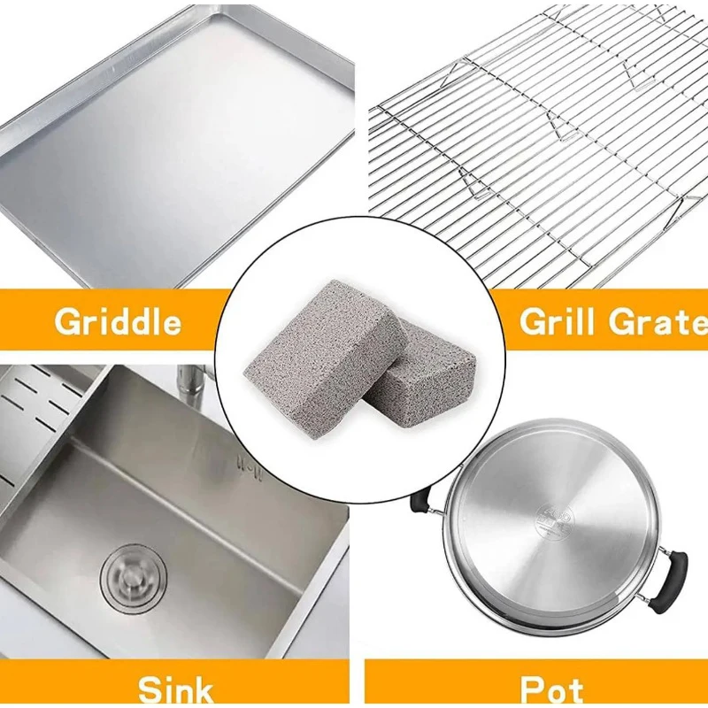 Home Outdoor Barbecue Cleaning Brick Baking Tray Tool Heat-resistant Cleaning Brick Baking Tray Floating Stone Brush