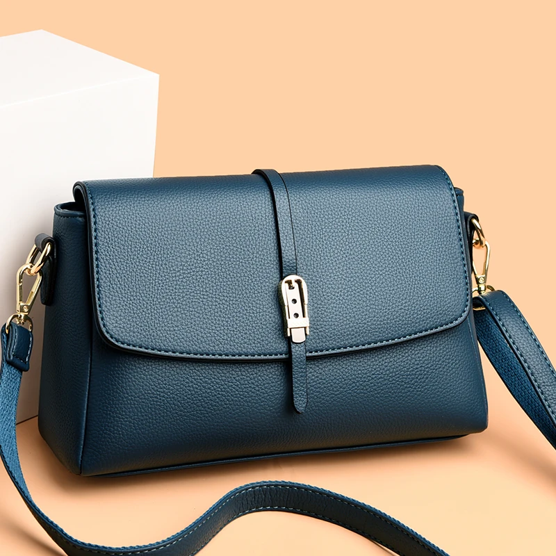 

High Women's Quality PU Leather Flap Shoulder Bags 2023 Ladies Designer Retro Casual Small Square Bags Simple Diagonal Handbags