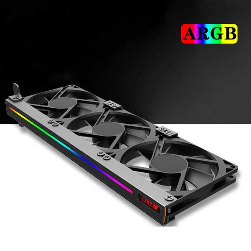 

Вентилятор охлаждения графического процессора RGB бесшумный 5 в 3Pin ARGB 3xfans Охлаждающий радиатор для видеокарты универсальное украшение для компьютерного шкафа синхронизация AURA
