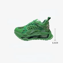  European Thick Soled Sponge Shoes Women's New Style Leather Comfortable and increased 6cm Casual Small White Shoes Sports Shoes 