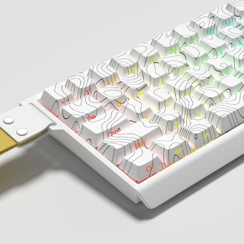 

Contour Themed Key Cap Set Original Profile Side engraved PBT material Personalized translucent keycaps for Mechanical Keyboard