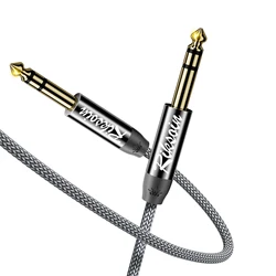 Premium TRS Instrument Cable - 1/4 Inch, Straight 6.35mm Audio Cord, Dual Channel Stereo Balanced - 3m