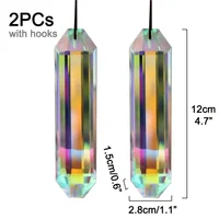 2 pcs sun catcher window prism pendant, Crystal rainbow manufacturing garden hanging ornament, home, garden art decoration 2