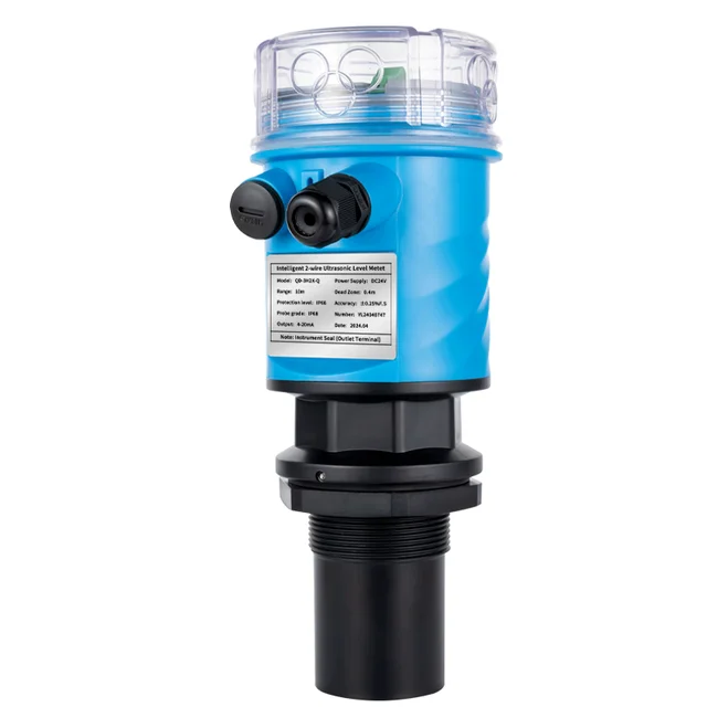 เซ็นเซอร์วัดระดับของเหลวแบบอัลตราโซนิก LCD ไร้สาย ระยะ 3 ม. 5 ม. 10 ม. 15 ม.  4-20mA รีเลย์เอาต์พุต เครื่องวัดระดับน้ำในถังแบบอัลตราโซนิก 1