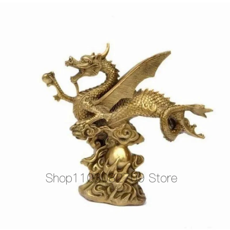 

Copper Statue Opening the light copper flying dragon pterosaur statue desk fly chinese dragon figurine statuette cool Sculpture