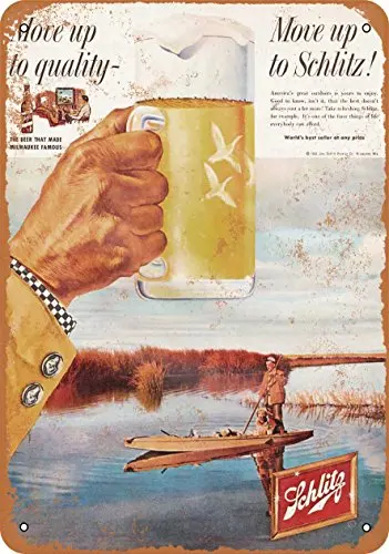 

Metal Sign - 1958 Schlitz Beer and Duck Hunting - Vintage Look