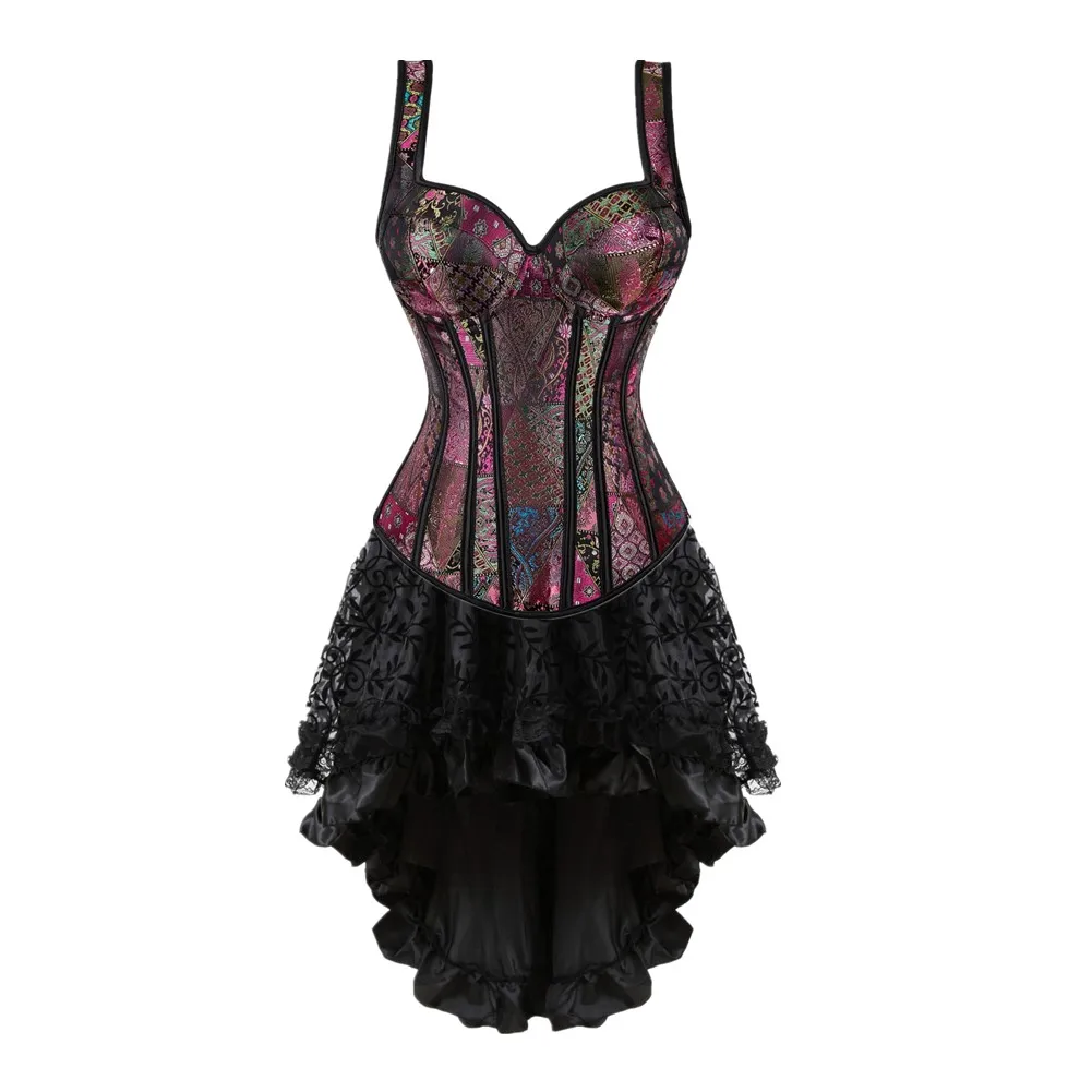 

Corset Dress Bustier Skirt Tutu Set Straps Zipper Plus Size Lace Up Gothic Victorian Sexy Burlesque Corsets Halloween Costumes