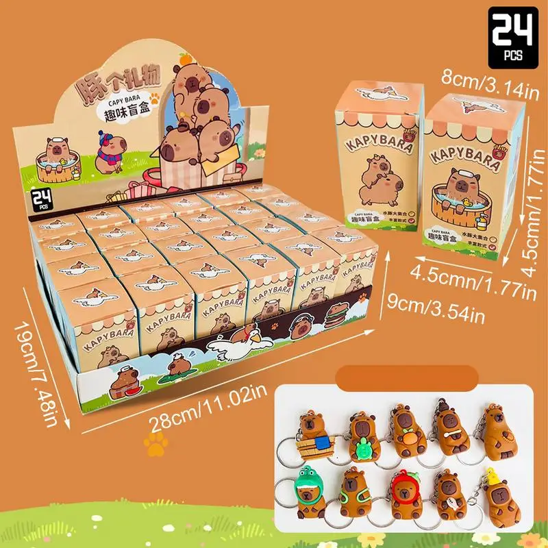 Car Cartoon Capybara Keychain Random Style Cute Snot Bear Car Keychain Pendant Funny Doll Capybara Deco auto Creative Keychains