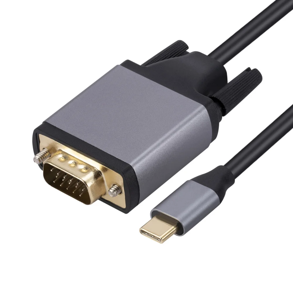USB C To VGA Adapter 1080P Video Type C To VGA Monitor Converter Laptop TV Projector Projection Screen Playback