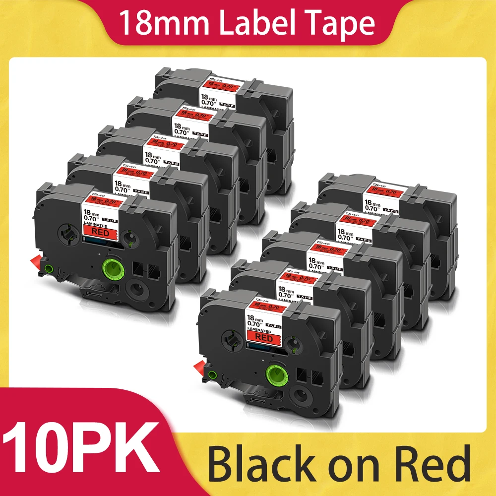 

10PK 241, черно-белые этикетки на замену для Brother 241, 141, 641, 741, 841, 344, фотомагнитная лента для изготовителя этикеток Brother d400