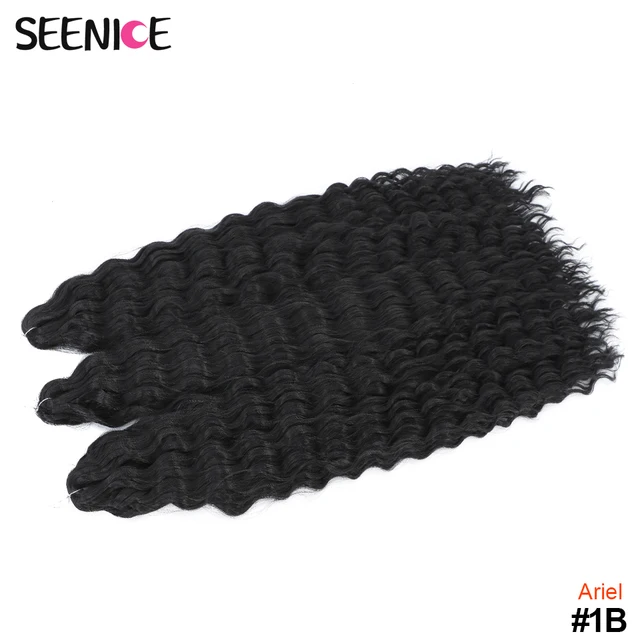 Ariel Curl Deep Wave Twist Crochet Hair Natural Synthetic Afro Curls Crochet Braids Ombre Braiding Hair Extensions For Women #1B