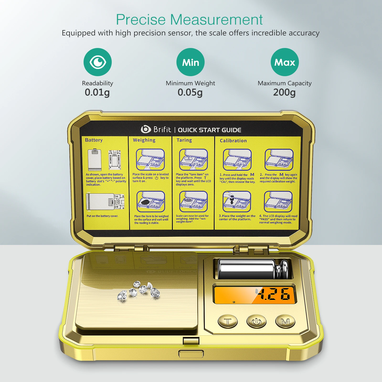  Fuzion Gram Scale 200g/0.01g, Jewelry Scales Digital