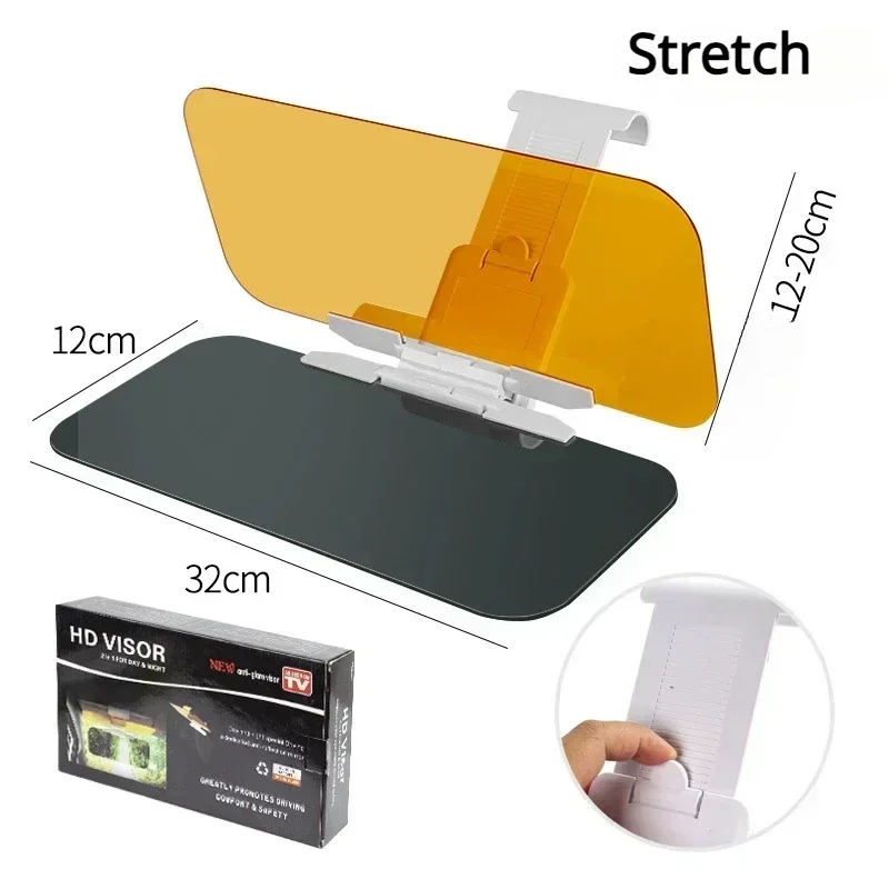 Car Sun Visor Goggle Night Vision Driving HD Anti Sunlight Dazzling Day Mirror UV Fold Flip Down Clear View Interior Mirrors
