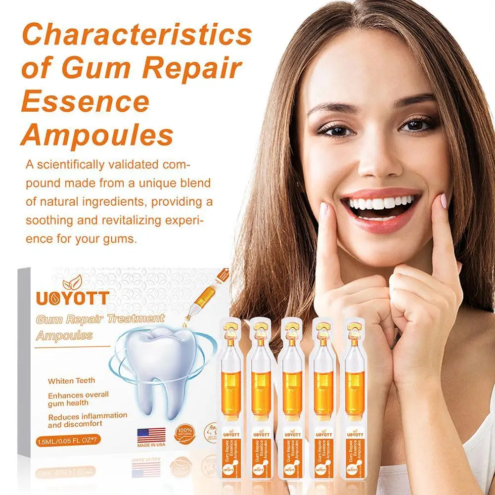 

7Pcs Gum Repair Treatment Ampoules Oral Care Essence Cleaning Breath Toothache Remove Fresh Liquid Relief Swelling Gums Gingiva