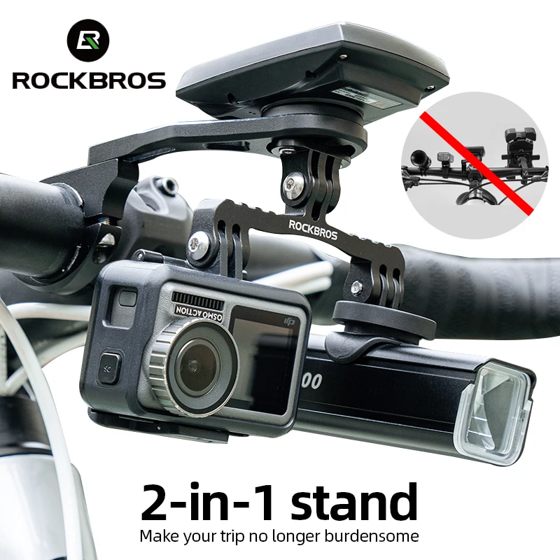 

ROCKBROS Gps Bike Computer Mount for Gopro Garmin Bracket Flashlight Bike Mount Speedometer Extension Bracket for Bryton Wahoo