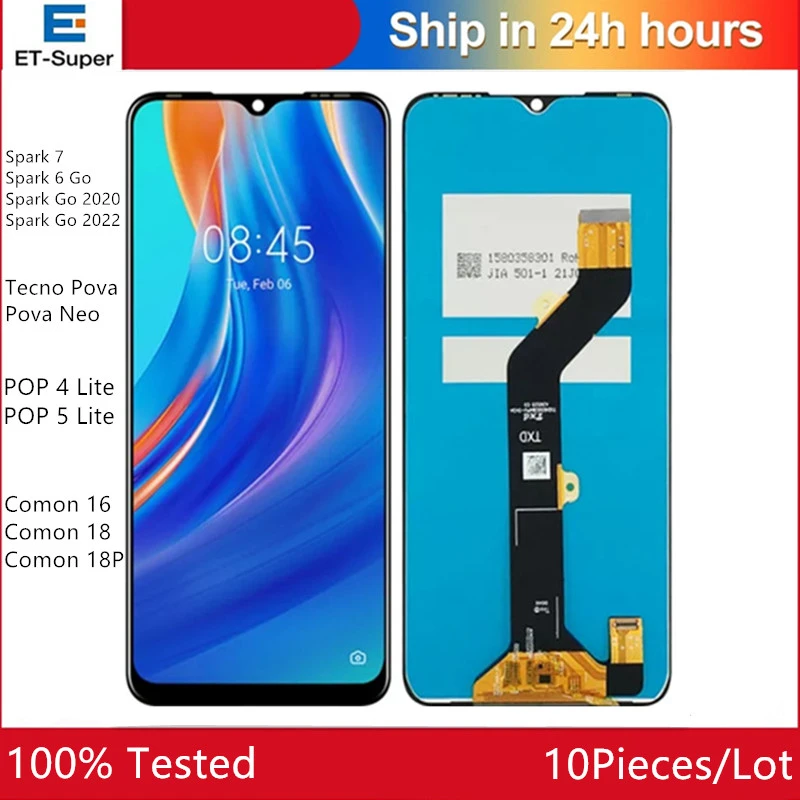 10 Pieces Wholesale Lcd For Tecno Spark 7 6 Go 2020 2022 Pova Neo Pop 4