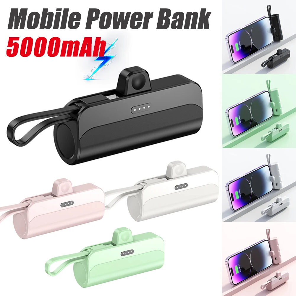 Mini Power Bank 5000mAh, chargeur portable, charge rapide, téléphone, batterie externe de rechange, iPhone, Xiaomi, Samsung, Huawei