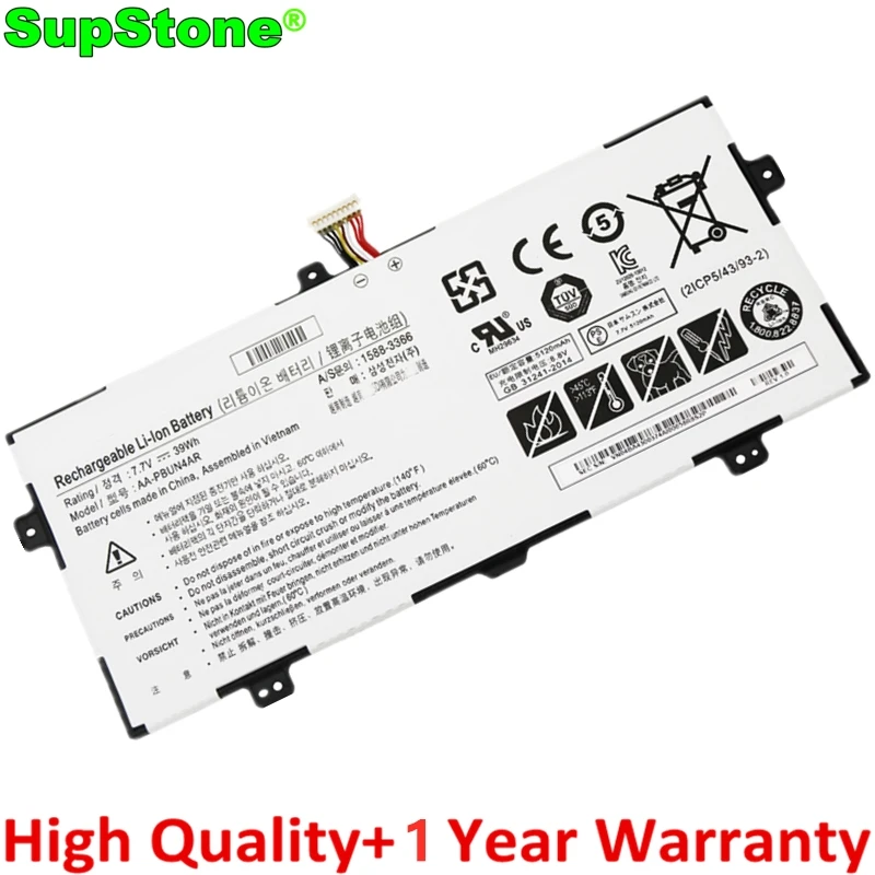 

SupStone New AA-PBUN4AR Laptop Battery For Samsung ATIV Book 9 Spin NP940X3L-K02HK NP900X5L 1588-3366 NT900X5M NT900X5P 940X3L