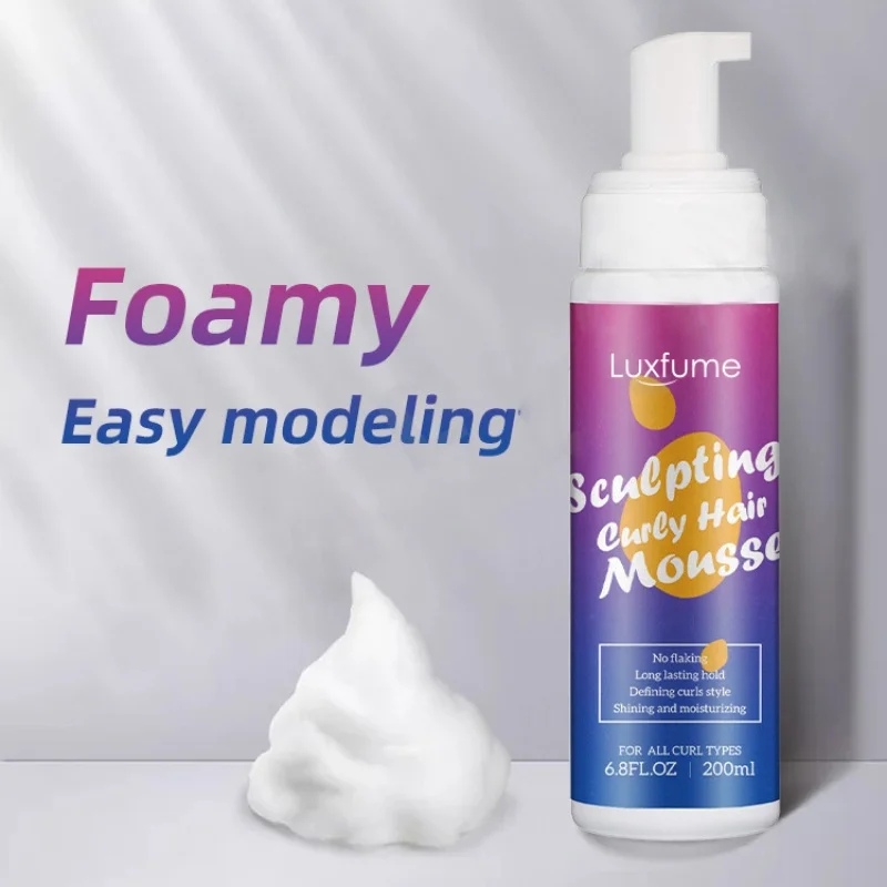 200ml Hair Styling Mousse Long Lasting for Styling Curly Strong Hold Hair Mousse for Wigs Curl Treatment Olive Oil Spray
