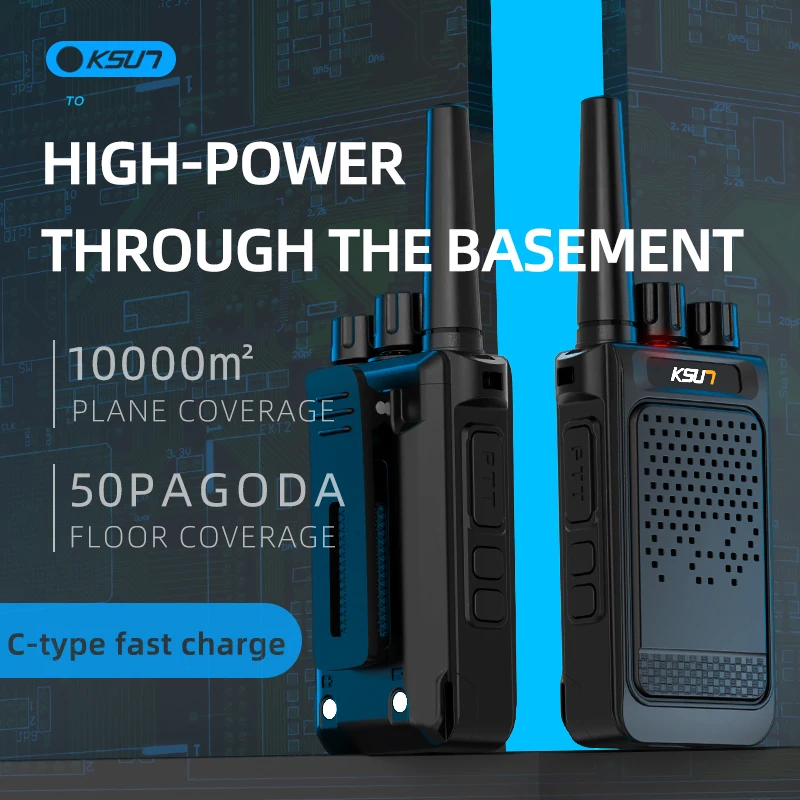 Walkie Talkie 2 Pcs Included Radio Station Receiver Transceiver Rechargeable Professional Portable Radio Communicator KSUT X26