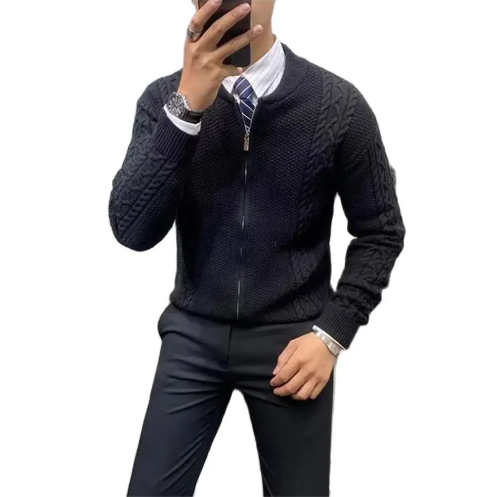 

Man Long Sleeve Streetwear Clothes Chic Male Cardigan Jumper Autumn Winter Sweatercoat Japanese Zipper Knit Outerwear Sweaters
