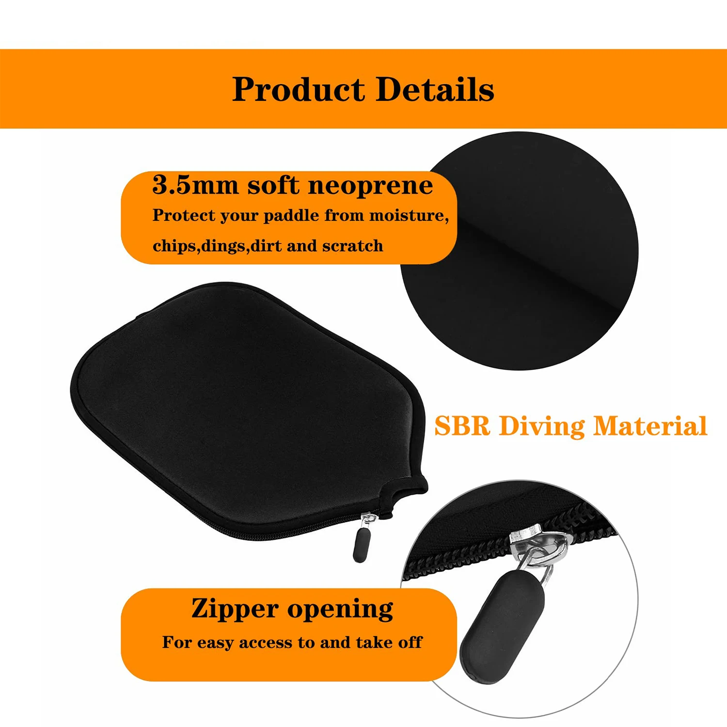 Pickleball Paddle Covers 1-2Pcs Universal Size Neoprene Racket Sleeve Storage Bag 8.26x11.4 inche