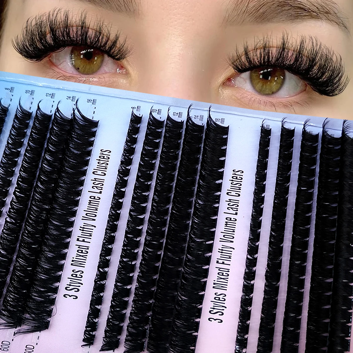 

15 Rows 60D-100D Mink Eyelashes Individual Cluster Eyelash Extension Natural Thick Mink Faux False Lashes Russian Volume Lashes