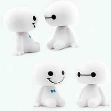 2022 만화 플라스틱 Baymax 로봇 흔들리는 머리 그림 자동차 장식품, 자동차 인테리어 장식 인형 장난감 장식품 액세서리
