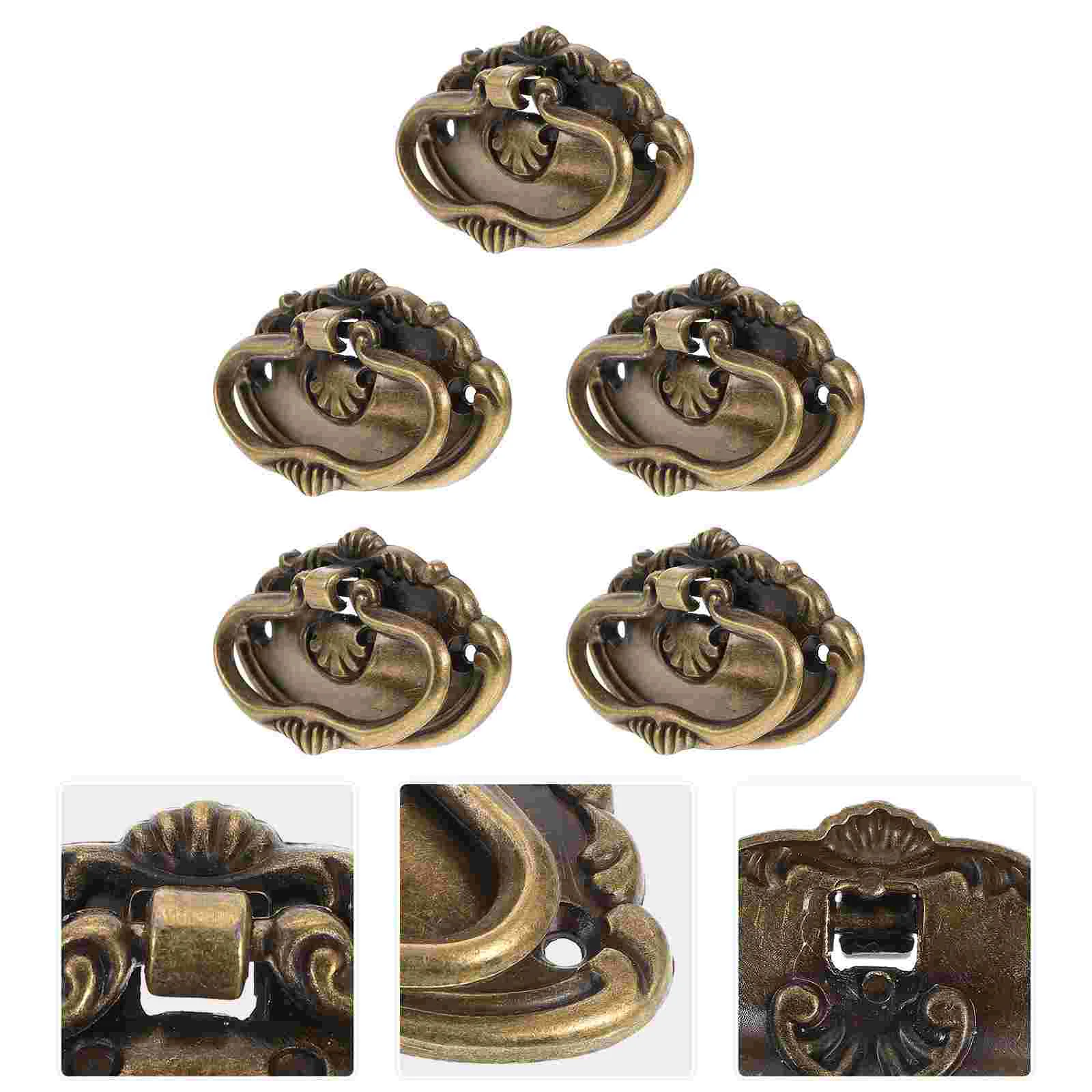 

5 Sets Metal Drawer Handle Vanity Stool Household Decor Zinc Alloy Wardrobe Pulls