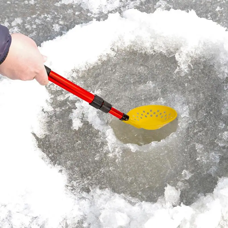 Ice Fishing Scoop Skimmer Adjustable Length Ice Fishing Scooper Shovel Comfortable Scooper Gear