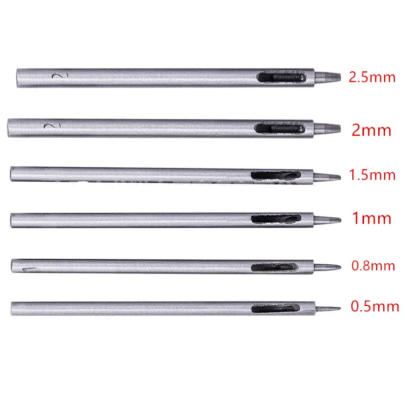 Leather Hole Puncher Leather Hole Punch Leather Punch Tool Round Hole Punch Cutter Set Hole Punch Cutter Set Round Hole Punch Set Leather Hole Punch Hollow Drilling Tools Handmade Belt Punching DIY Leather Handicraft Puncher Set Tool 0.8MM-2.5MM