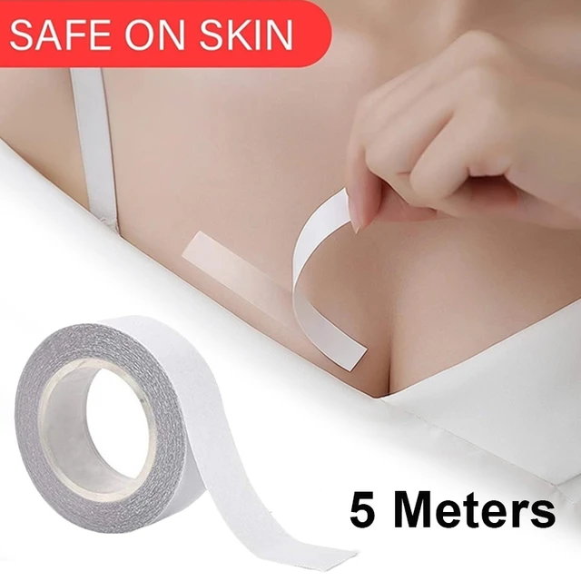 5M Waterproof Dress Cloth Tape Double-sided Invisible Body Adhesive  Stickers Anti-slip Bra Strip Safe Transparent Lingerie Tapes - AliExpress
