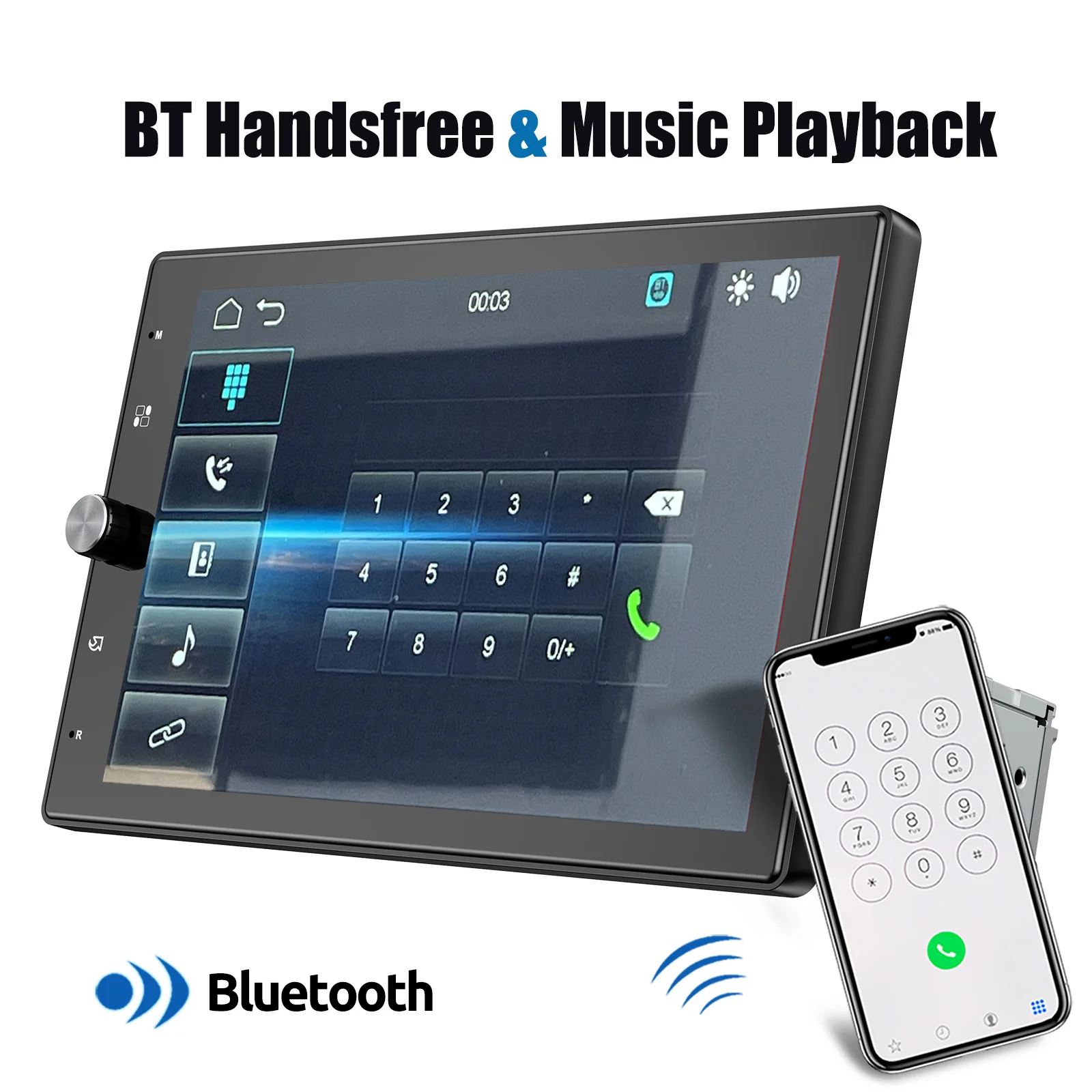 ESSGOO 10,4 Zoll WINCE Autoradio Radio Wireless Carplay 90 ° Drehbarer Universal-Touchscreen Android Auto FM USB AUX Bluetooth SWC – Detail 7