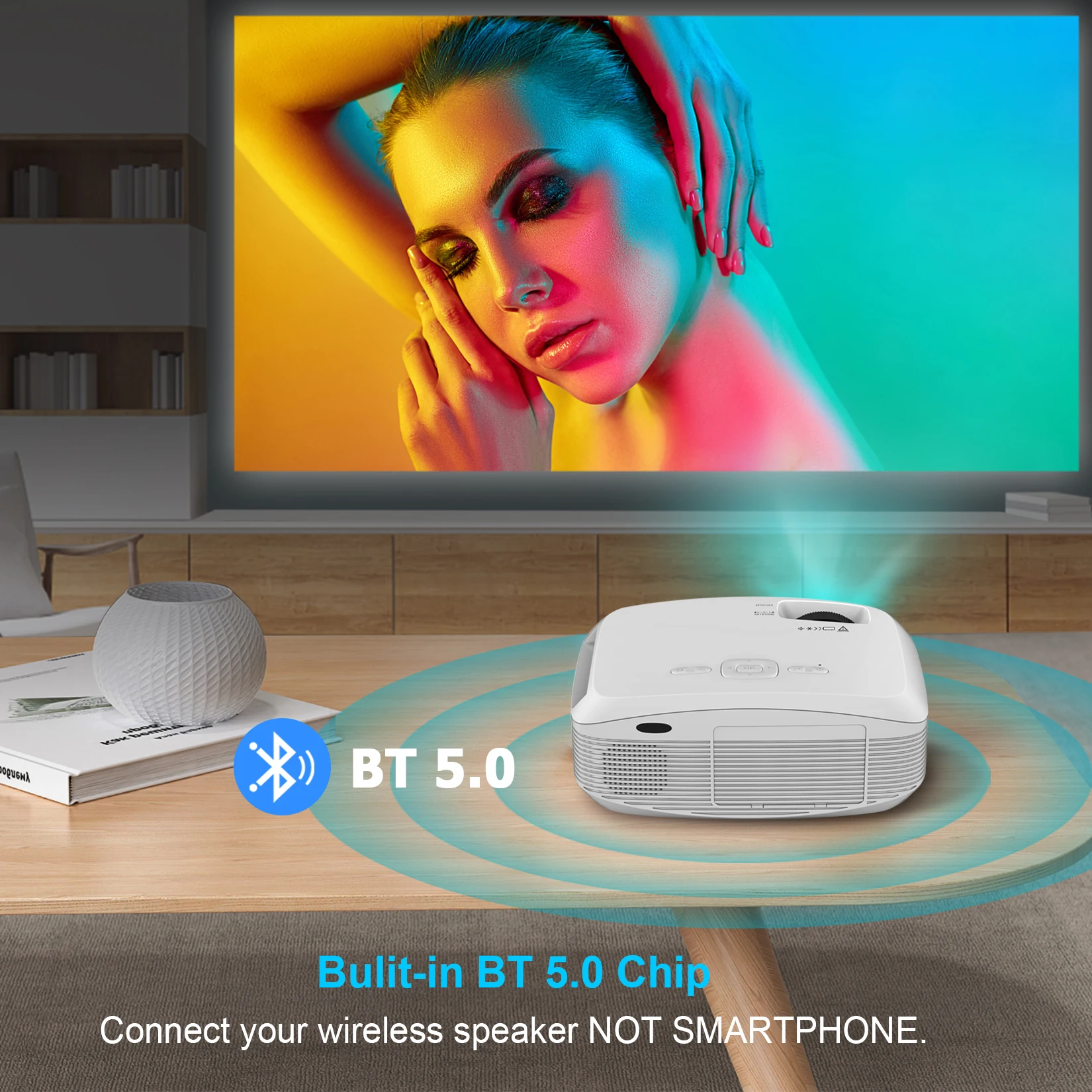 30000LM Portable 4K Projector 5G Fast Wifi BT5 Home Cinema Beamer Wired Wireless Connect 1080p Native Projector with TV Sticks