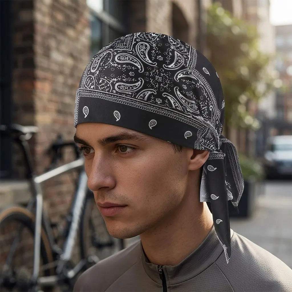 반다나 캡 통기성 힙합 댄스 헤드랩 남성 여성용 페이즐리 프린트 사이클링 모자 여름 야외 스포츠 장비 내구성