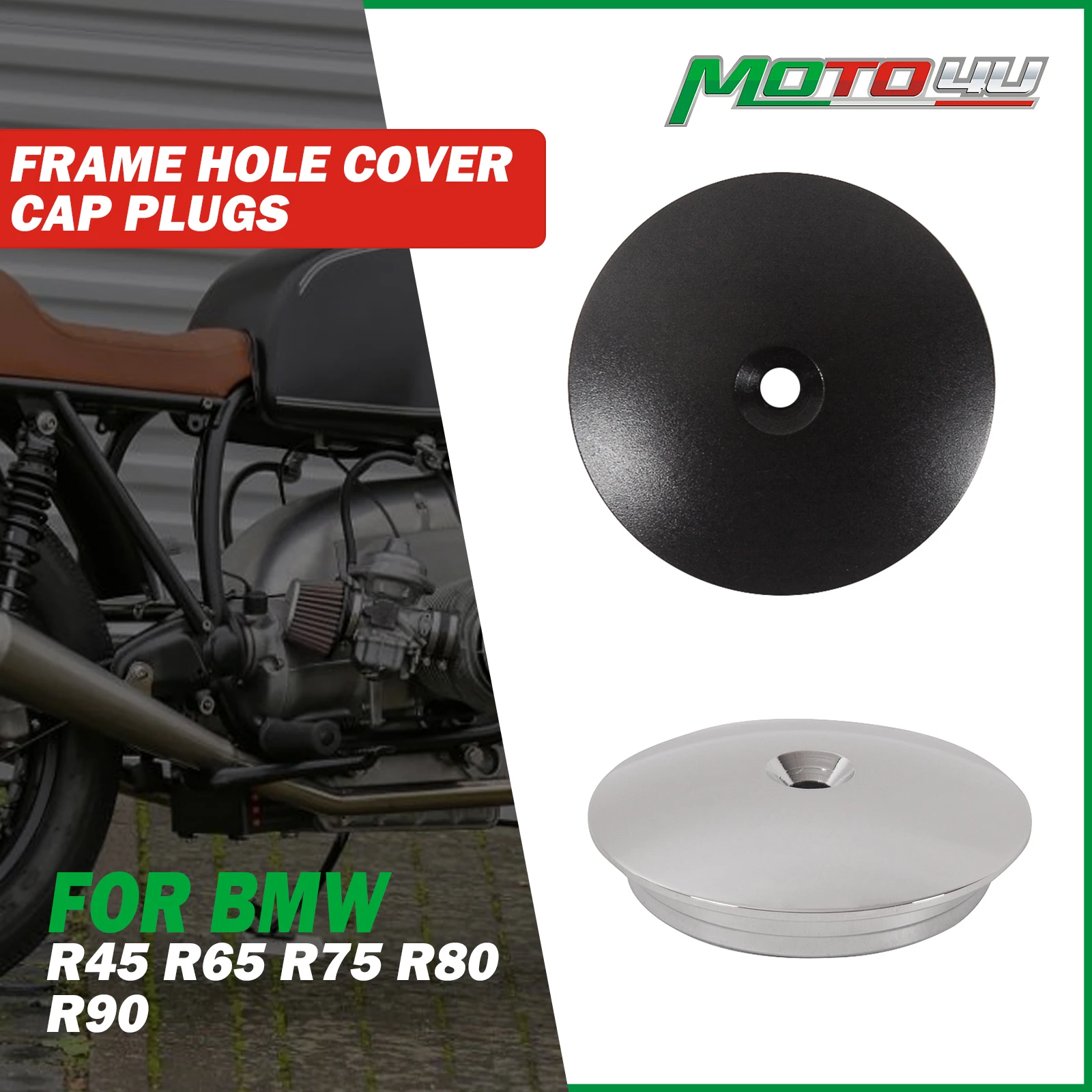 For BMW R45 R65 R75 R80 R90 R90S Aluminum Frame Hole Cover Cap Plugs ...