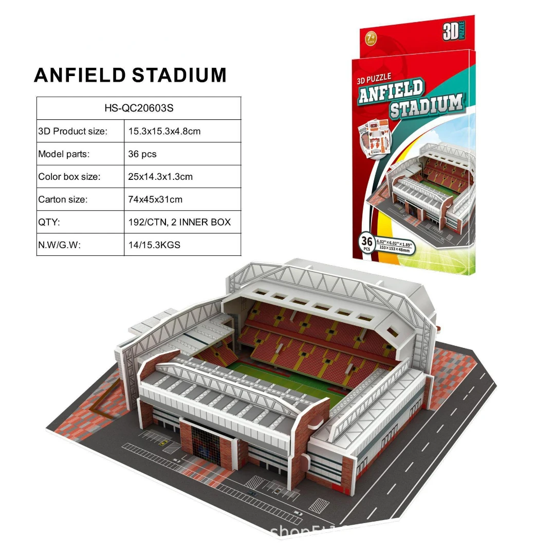 3D Football Field Paper Jigsaw Puzzle paper jigsaw puzzle Stadium Building Model The Perfect Gift For Liverpool fans
