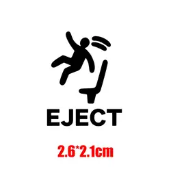 Humorous Waterproof 'EJECT' Button Sticker - PET Interior Decoration Gift (Black - 5pcs)