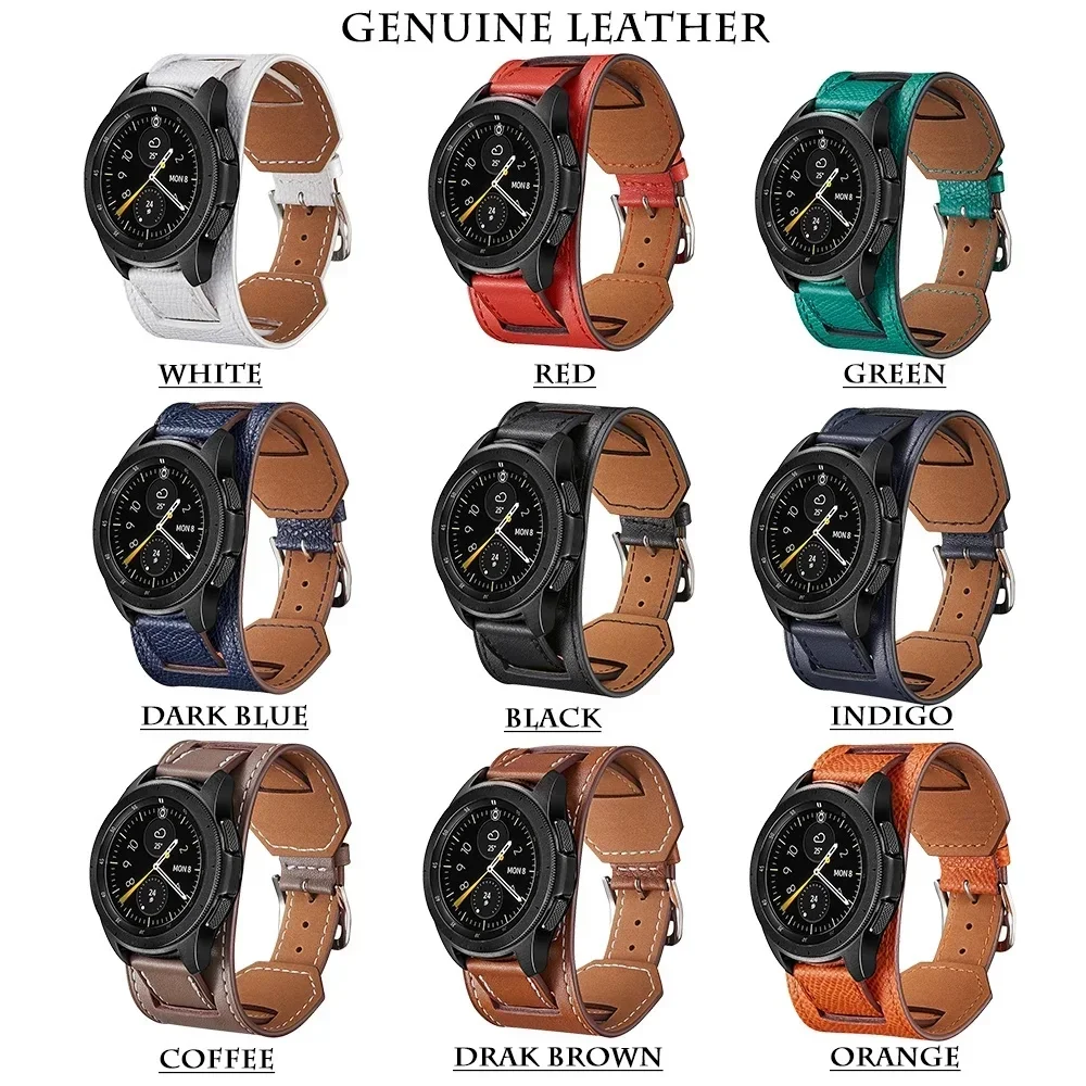 Premium Leather Wristband - Comfortable Fit, 22mm & 20mm Sizes