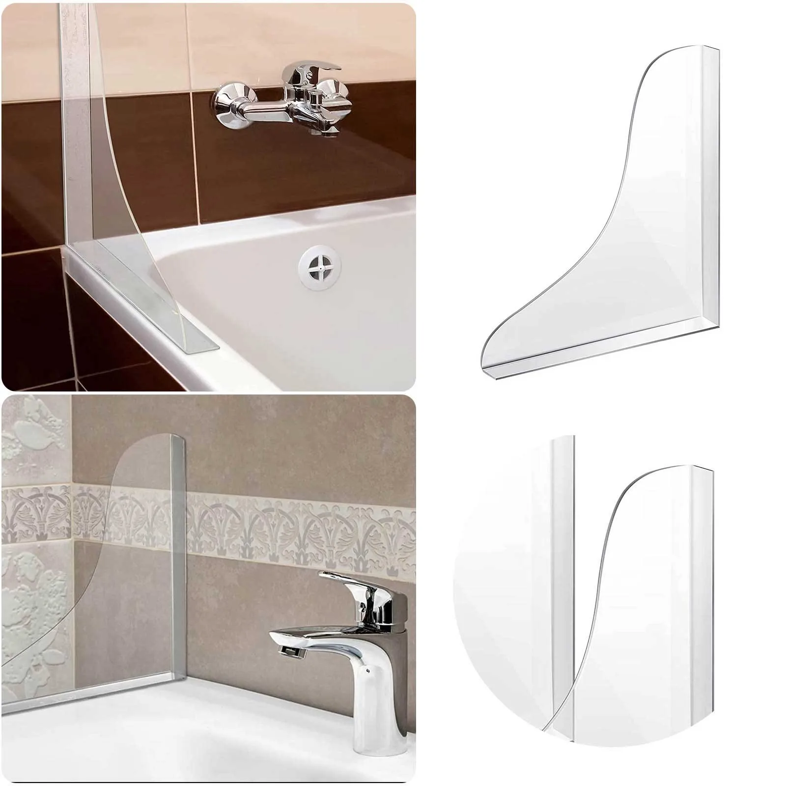 1 Pieces Bathtub Shower Splash Guard Bathroom Bath Tub Splash Guards for Shower Curtain Cleaning Vacuum Water Carpet