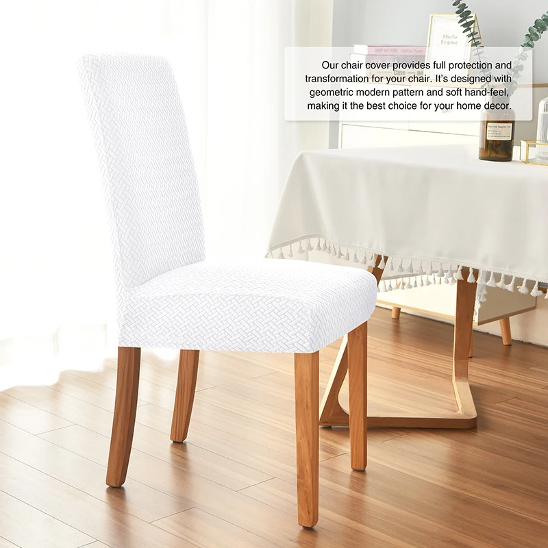 Elegant Twill Jacquard Dining Chair Slipcover – Soft, Dustproof, and Stylish