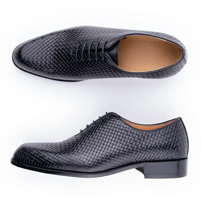 Luxury Genuine Leather Shoes Men Oxford Casual Business Office Shoes Comfortable Formal Lace Up Pointed Toe Dress Wedding Shoes 6