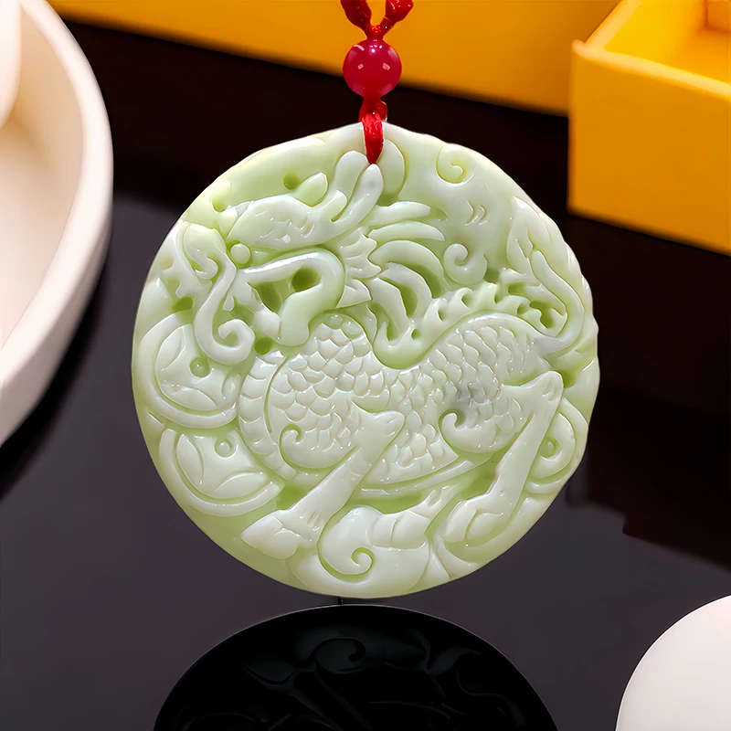

White Natural Real Jade Kylin Pendant Necklace Accessories Fashion Amulet Stone Designer Gift Charm Chinese Talismans Luxury