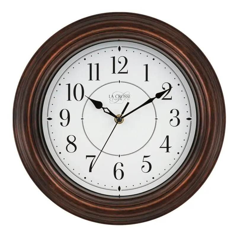 

Crosse Clock 12 inch Evelyn Brown Quartz Analog Clock with Silent Movement, 404-2630W Clock movment with pendulum Clock kit Watc